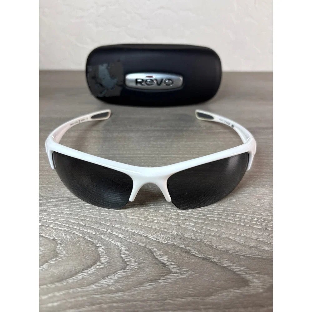 Revo Chasm RE4046-06‎ Polarized Sunglasses White Wrap Sport Mens Made in USA